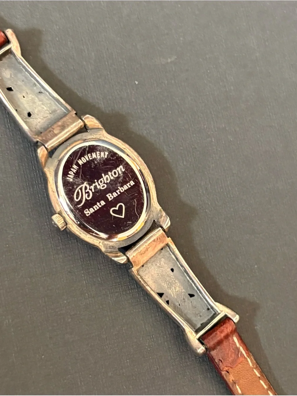 Brighton Brown Leather Watch with Silver Filigree Accents